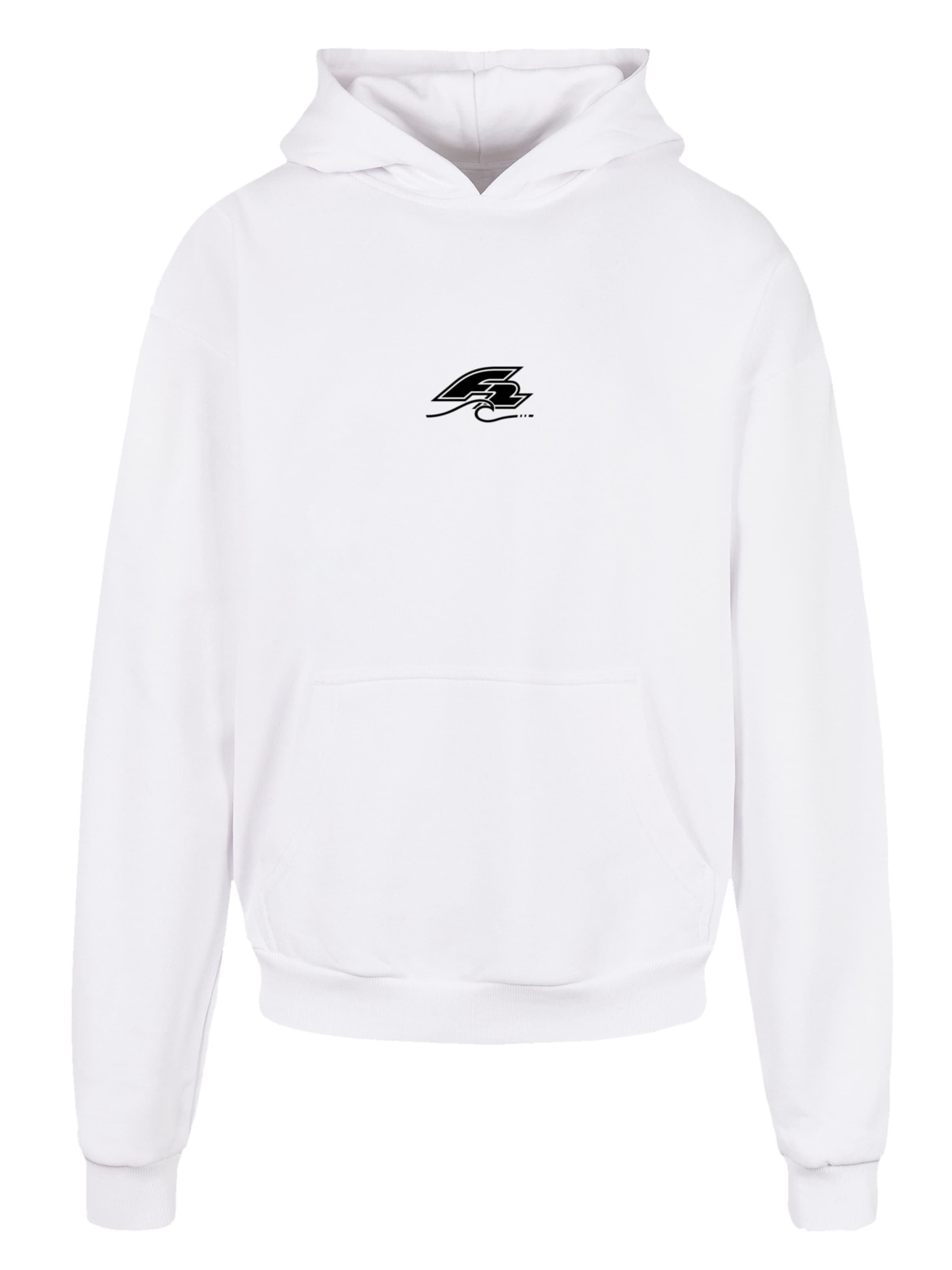 F2 Hoodie 'Tropical Surfboards Sommer' in Weiß: Vorderseite