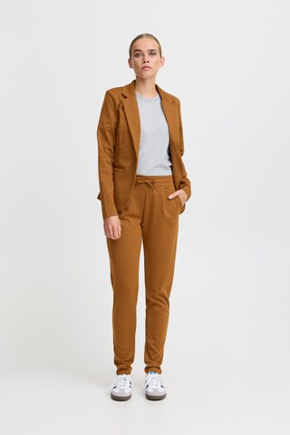 Effilé Pantalon à pince 'Kate' ICHI en marron