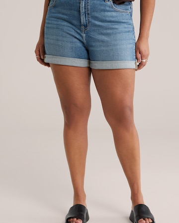 WE Fashion Скинни Джинсы в Синий: спереди