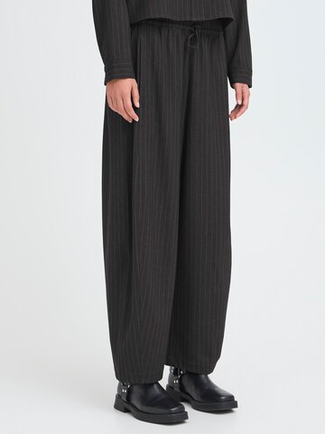 ICHI Loose fit Pants 'IXTRINE' in Grey: front