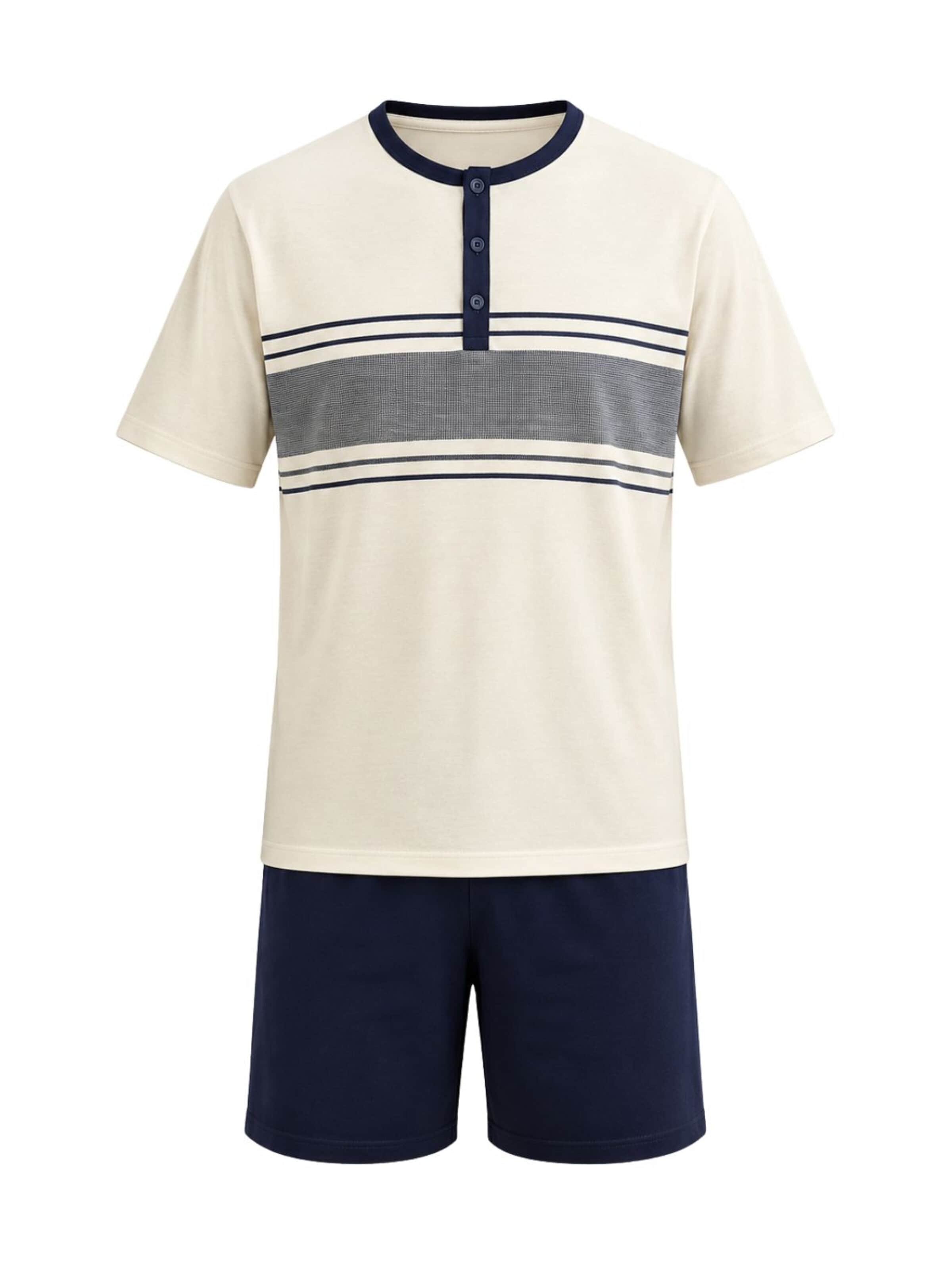 zd ZERO DEFECTS Short Pajamas 'Duna' in Blue: front