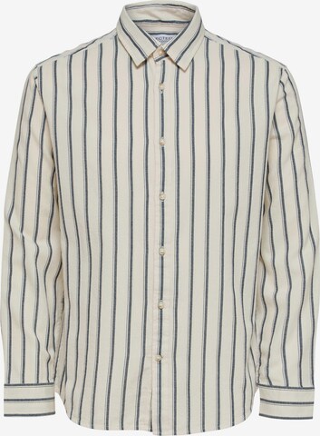 SELECTED HOMME Regular fit Button Up Shirt 'Dores' in Beige: front