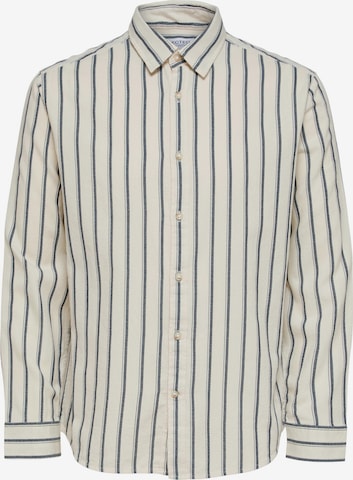 Coupe regular Chemise 'Dores' SELECTED HOMME en beige : devant