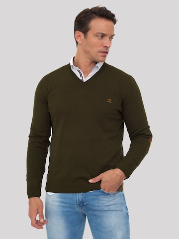 Pullover 'Los Angeles' di Sir Raymond Tailor in verde: frontale