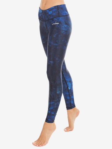 Skinny Pantalon de sport 'AEL102' Winshape en bleu : devant