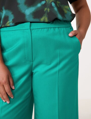 SAMOON - Pierna ancha Pantalón de pinzas en verde