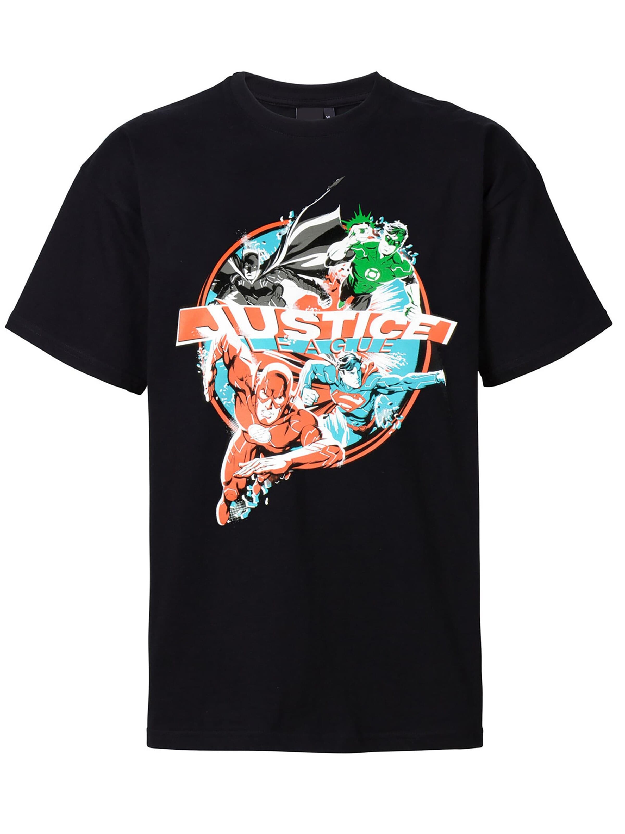 JUSTICE LEAGUE Shirt 'DC Comics'‌‌‌‌‌‌‌ in Schwarz: Vorderseite