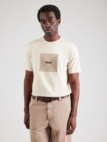 Maglietta di BOSS in beige: frontale