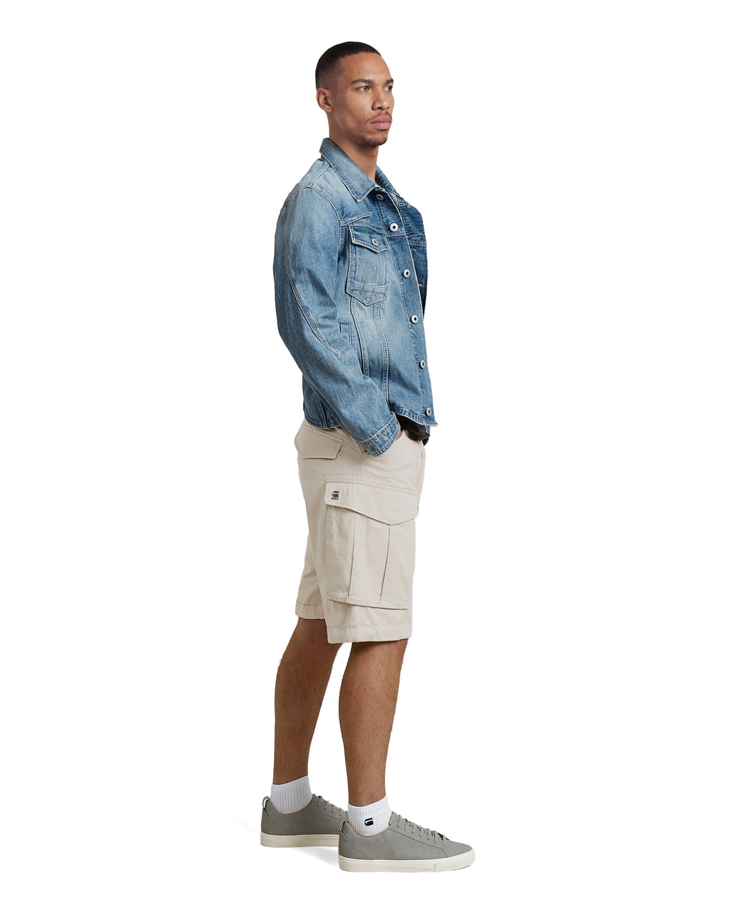 G-STAR Loosefit Shorts - 'Zip Relaxed Shorts' in Weiß