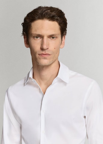 MANGO MAN Super Slim Fit Button Up Shirt 'Emotion' in White