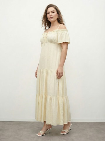 CITA MAASS Sommerkjole 'Cold Shoulder' i gul