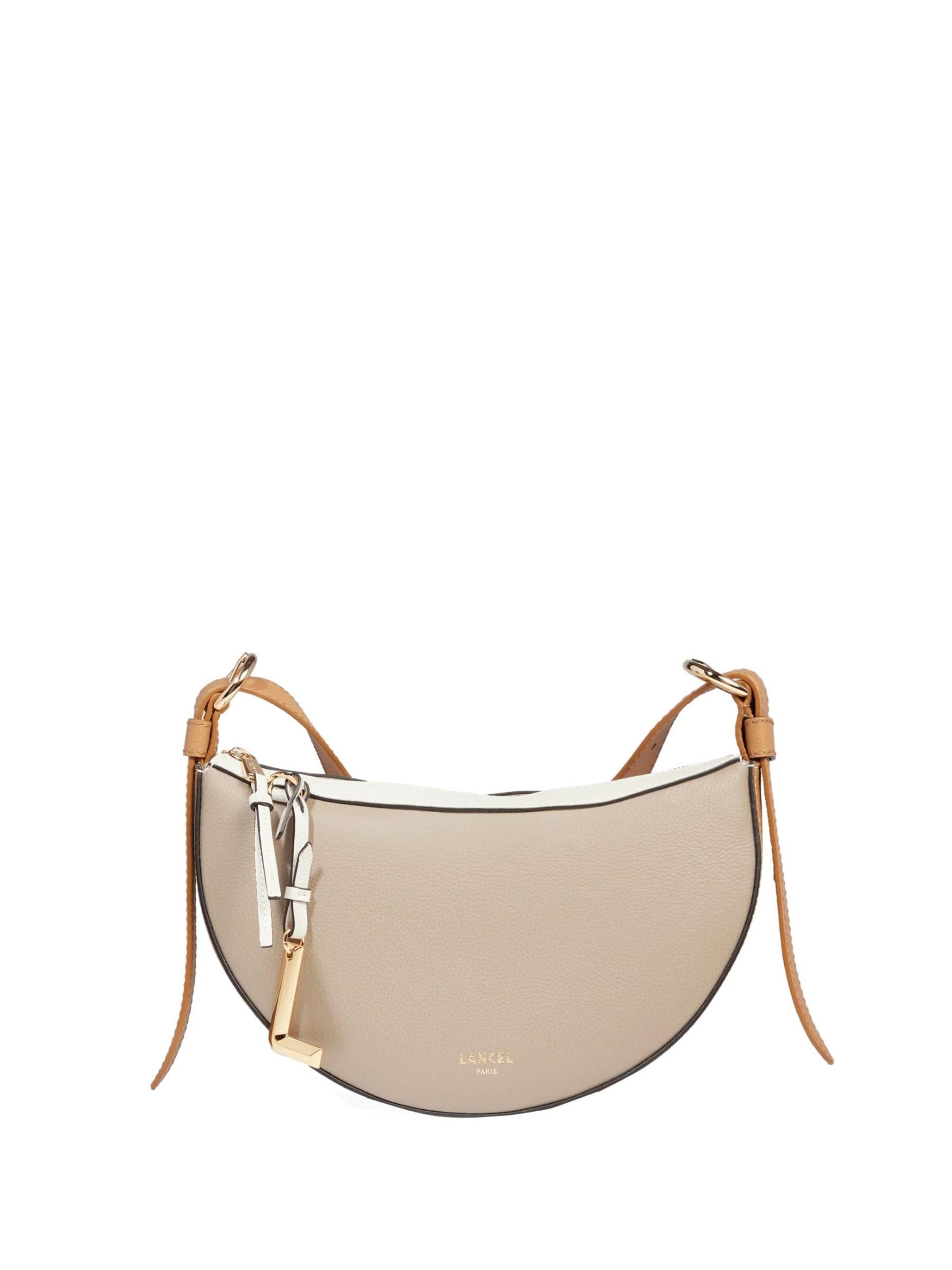 Lancel Crossbody Bag 'Lancel Porte Croisé Demi Lune Faubourg Mco Neige Femme A13545LLTU' in White: front