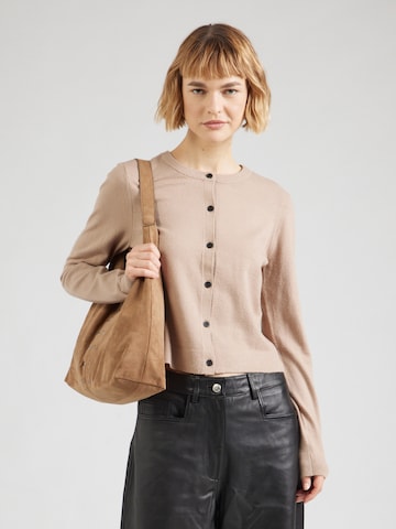 VERO MODA Gebreid vest 'VMVicky' in Bruin: voorkant