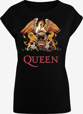 F4NT4STIC Shirt 'Queen Classic Crest Blk' in Zwart: voorkant