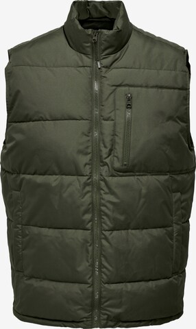 Gilet 'Jake' di Only & Sons in verde: frontale