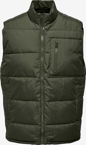 Only & Sons Vest 'Jake' in Green: front