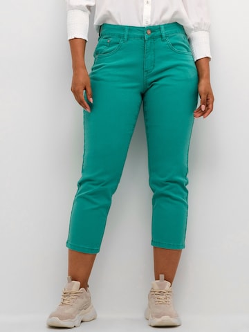 Coupe slim Jean 'Lotte' Cream en vert : devant