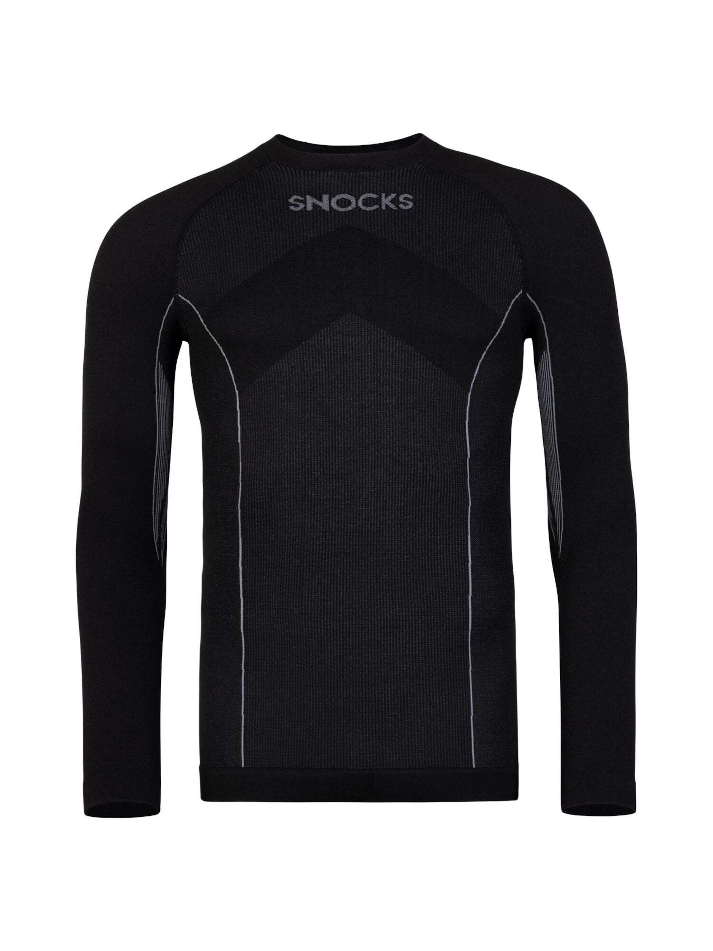 SNOCKS Base Layer in Black: front