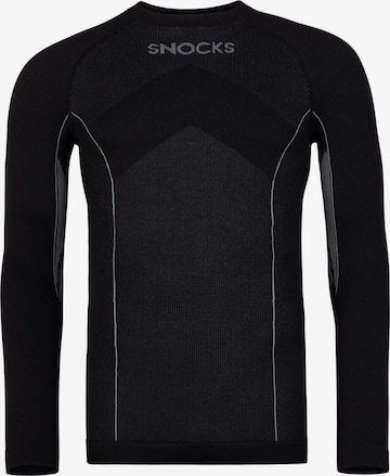 SNOCKS Base Layer in Schwarz: Vorderseite