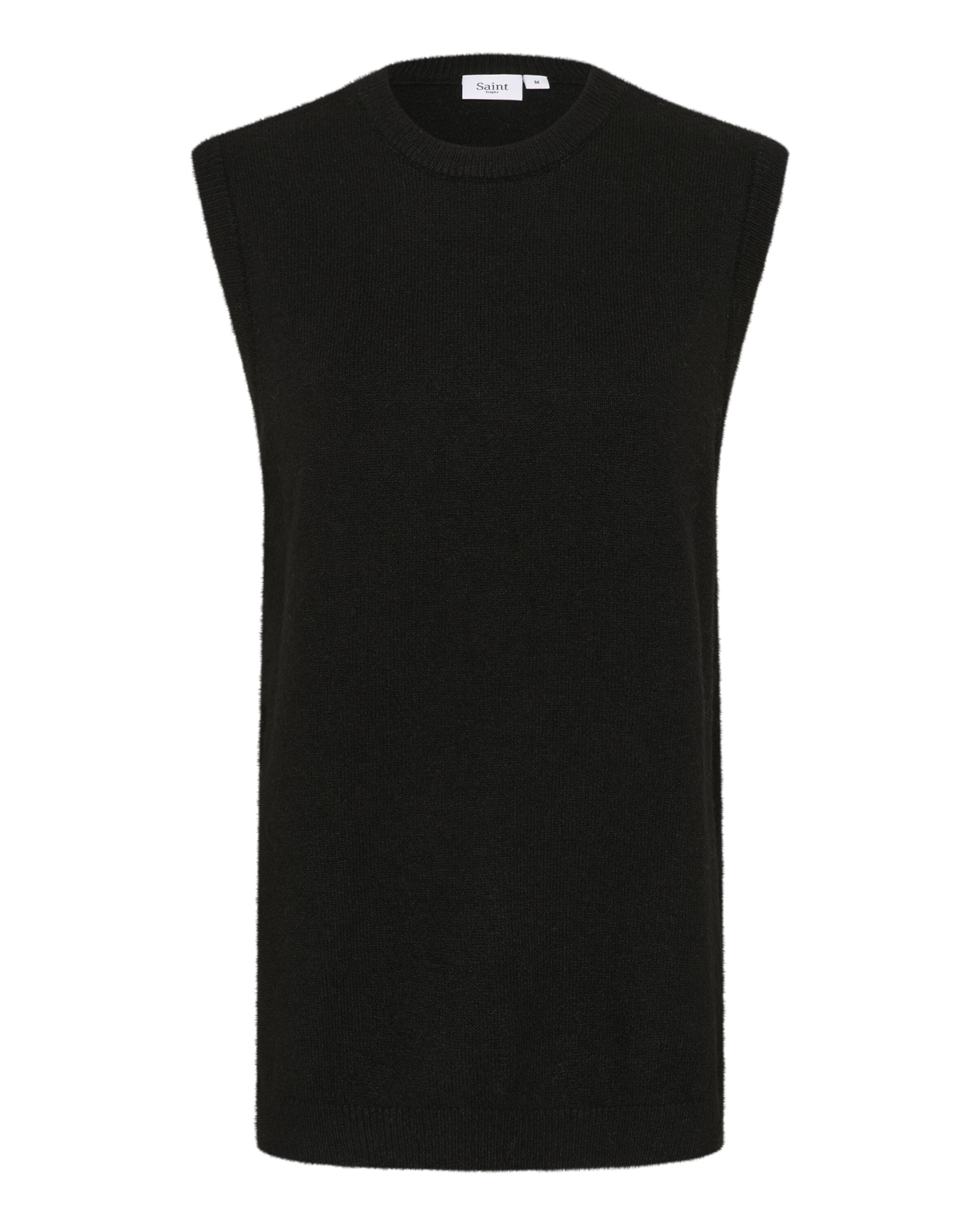 SAINT TROPEZ Strikvest 'Zanett' i sort: forside