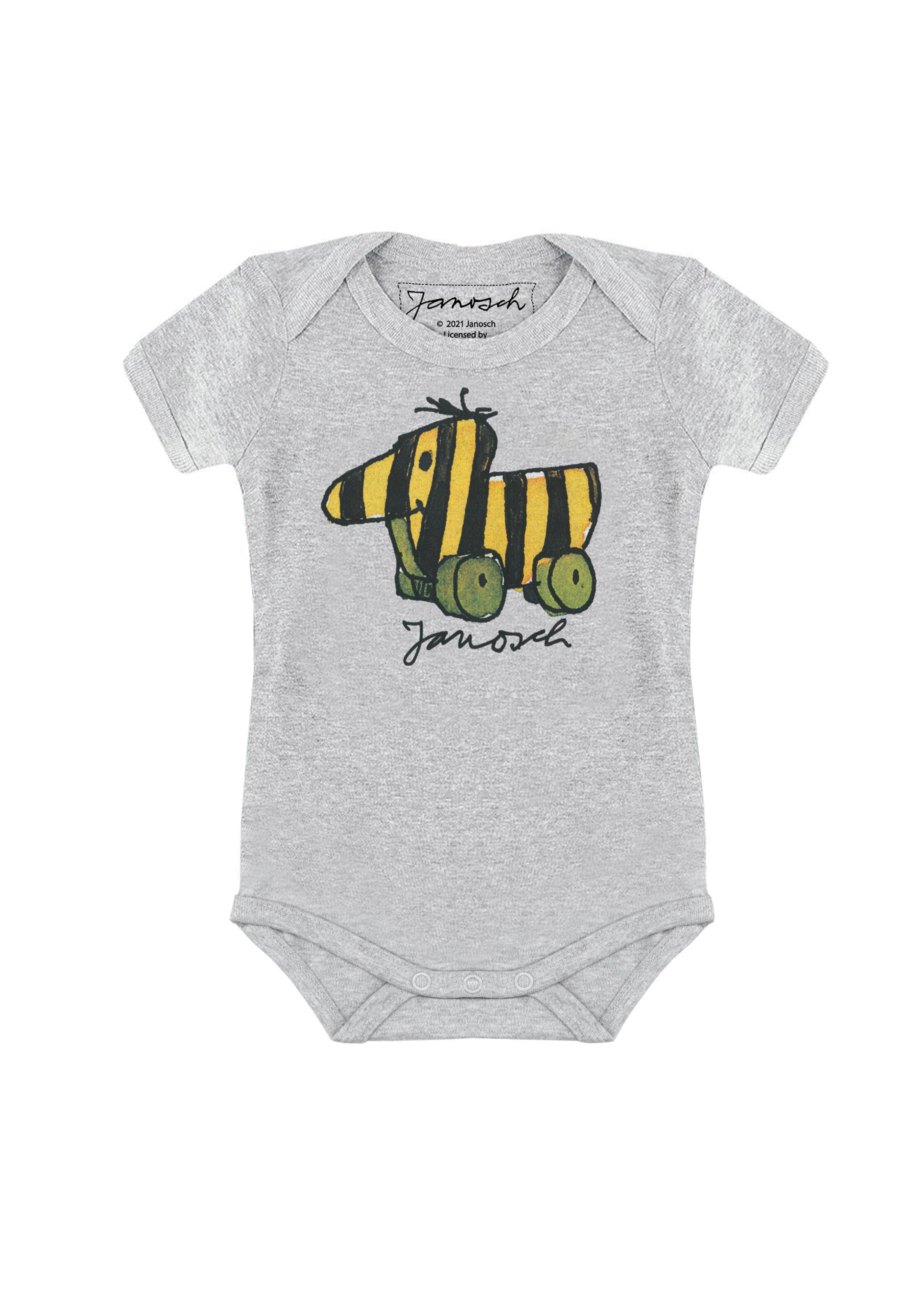 LOGOSHIRT Romper/bodysuit 'Janosch - Tigerente' in Grey: front