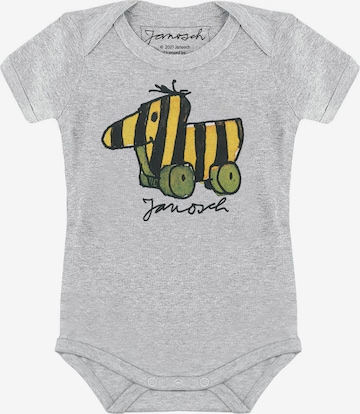 LOGOSHIRT Babybody 'Janosch - Tigerente' in Grau: predná strana