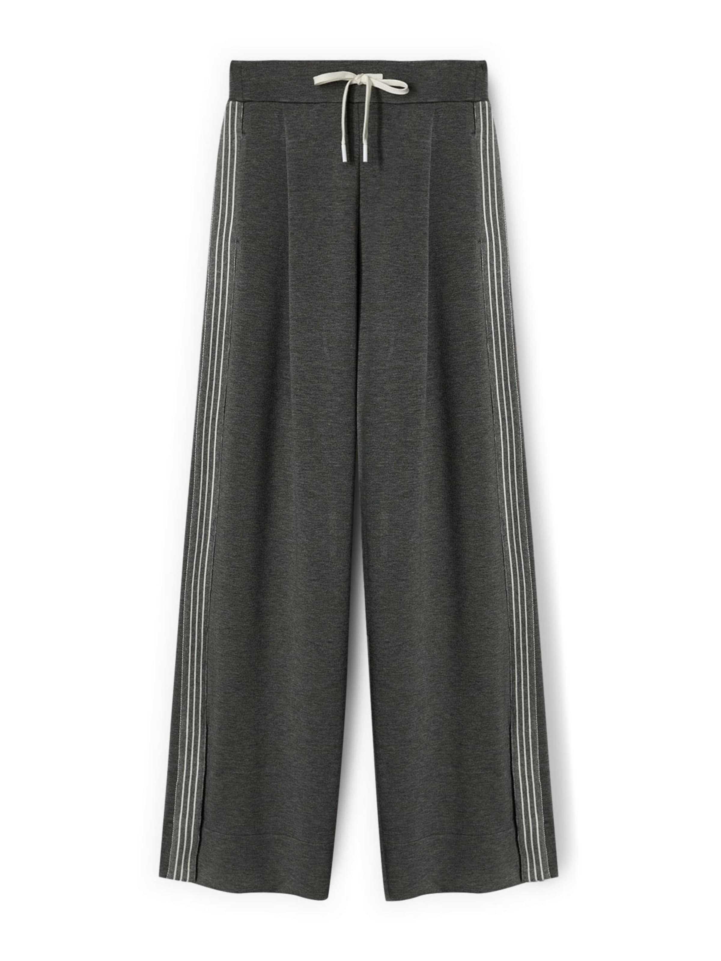 MOTIVI Wide leg Broek in Grijs: voorkant