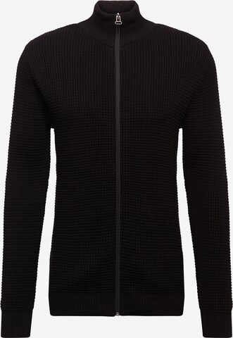 Kronstadt Regular fit Knit Cardigan 'Abel' in Black: front