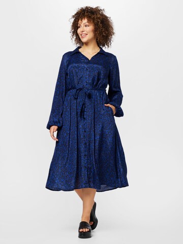 KAFFE CURVE Shirt Dress 'Mirana' in Blue: front