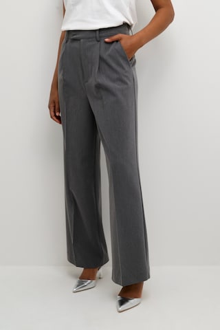 Kaffe Wide leg Pleat-Front Pants 'Solvej' in Grey: front