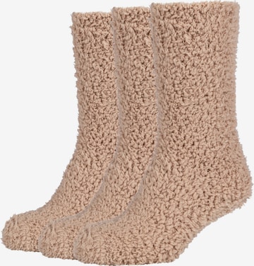 camano Socks in Beige: front