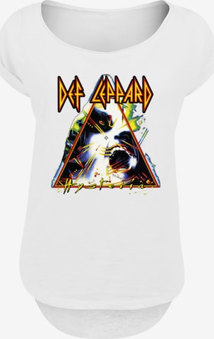 F4NT4STIC Shirt 'Def Leppard Hysteria' in Wit: voorkant