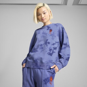 PUMA Sweatshirt 'Wardrobe Ess' in Blauw: voorkant