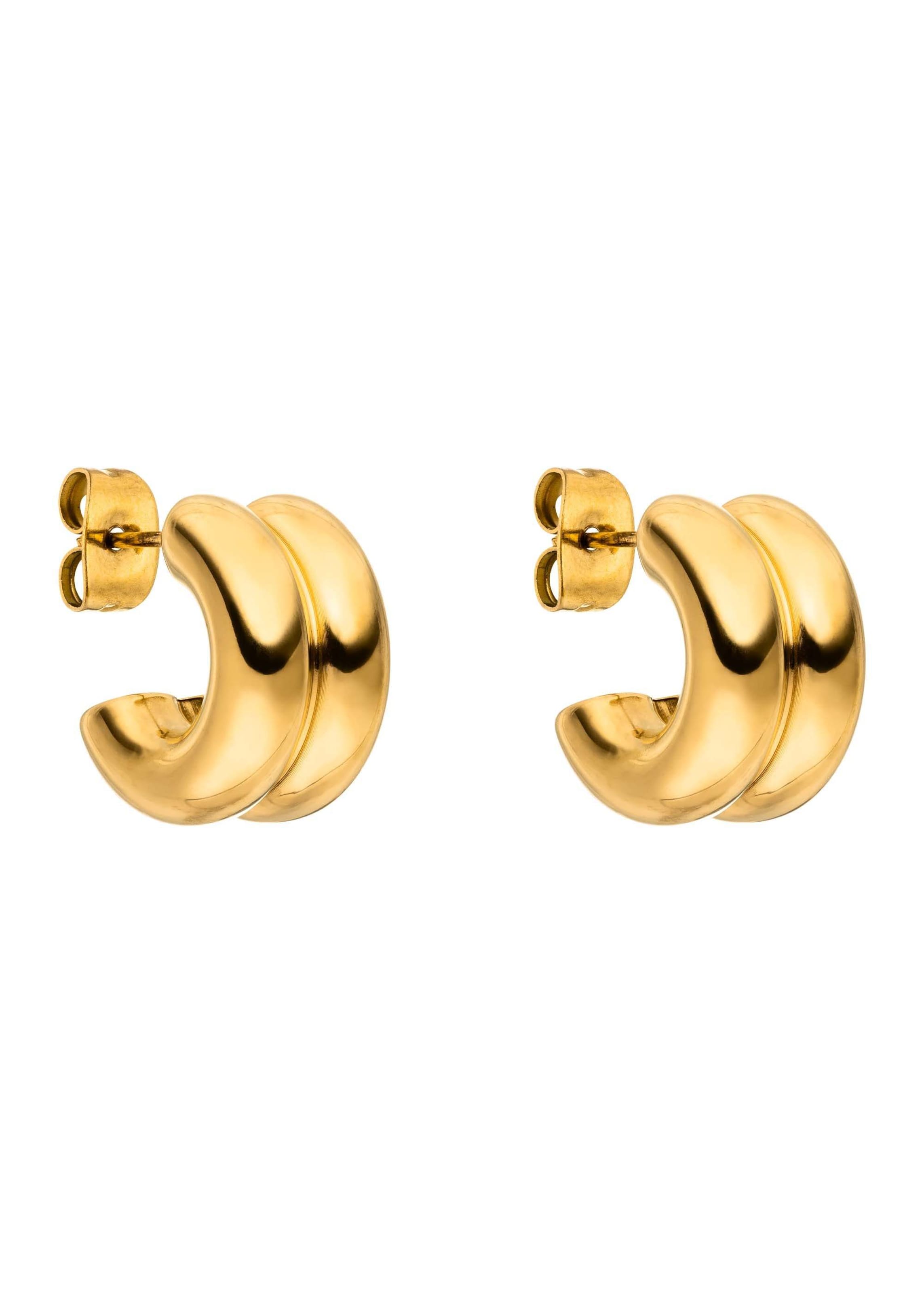 PURELEI - Pendientes 'Flow' en oro: frente