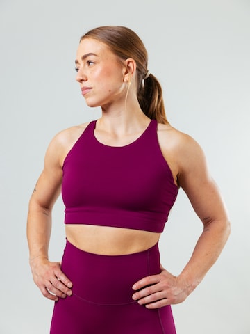 Lifters High neck Sport-BH 'Race Grape' in Lila: Vorderseite