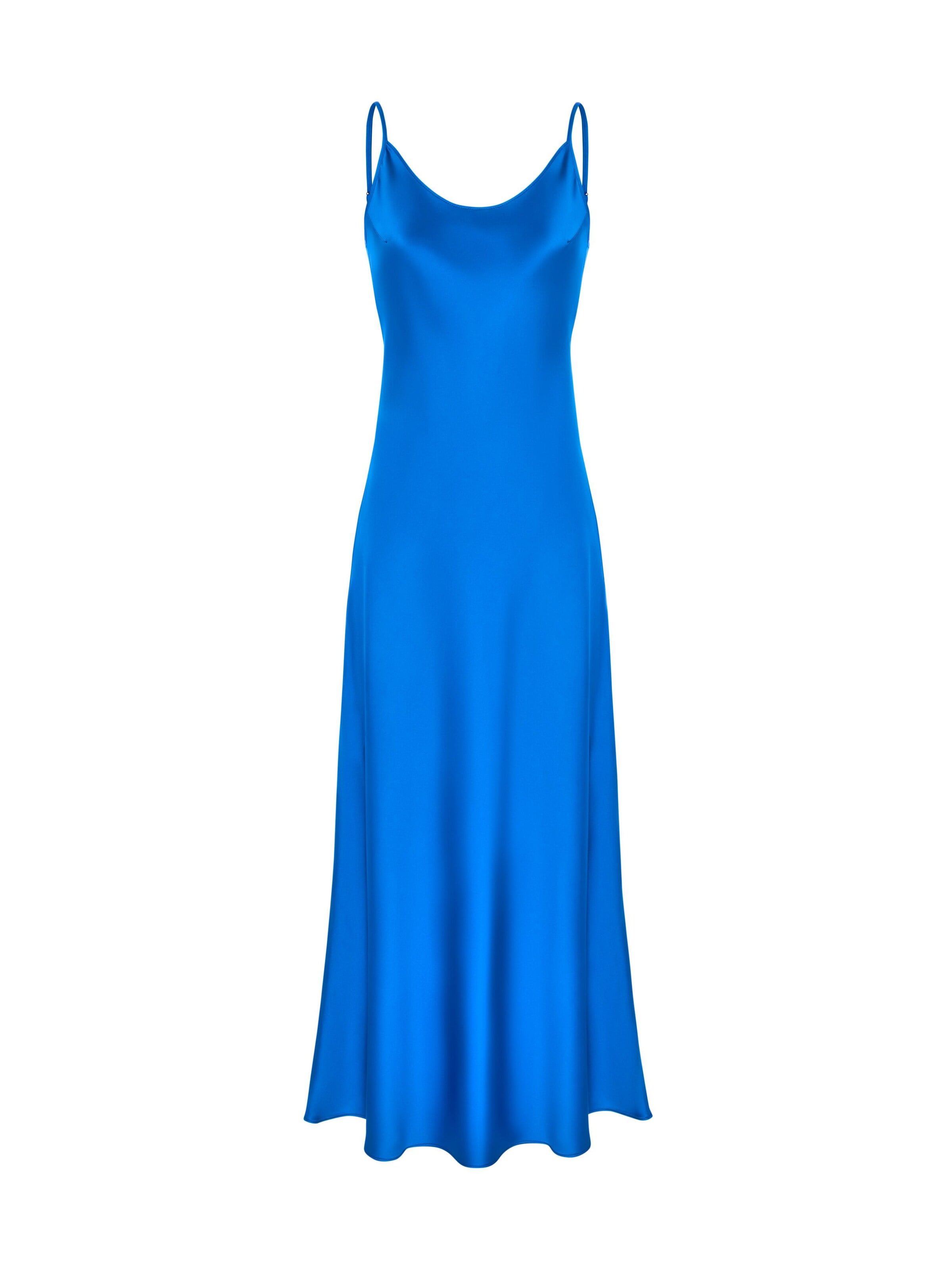 Robe 'Midi satin slip dress 'Majestic'' Serena Silueta en bleu : devant
