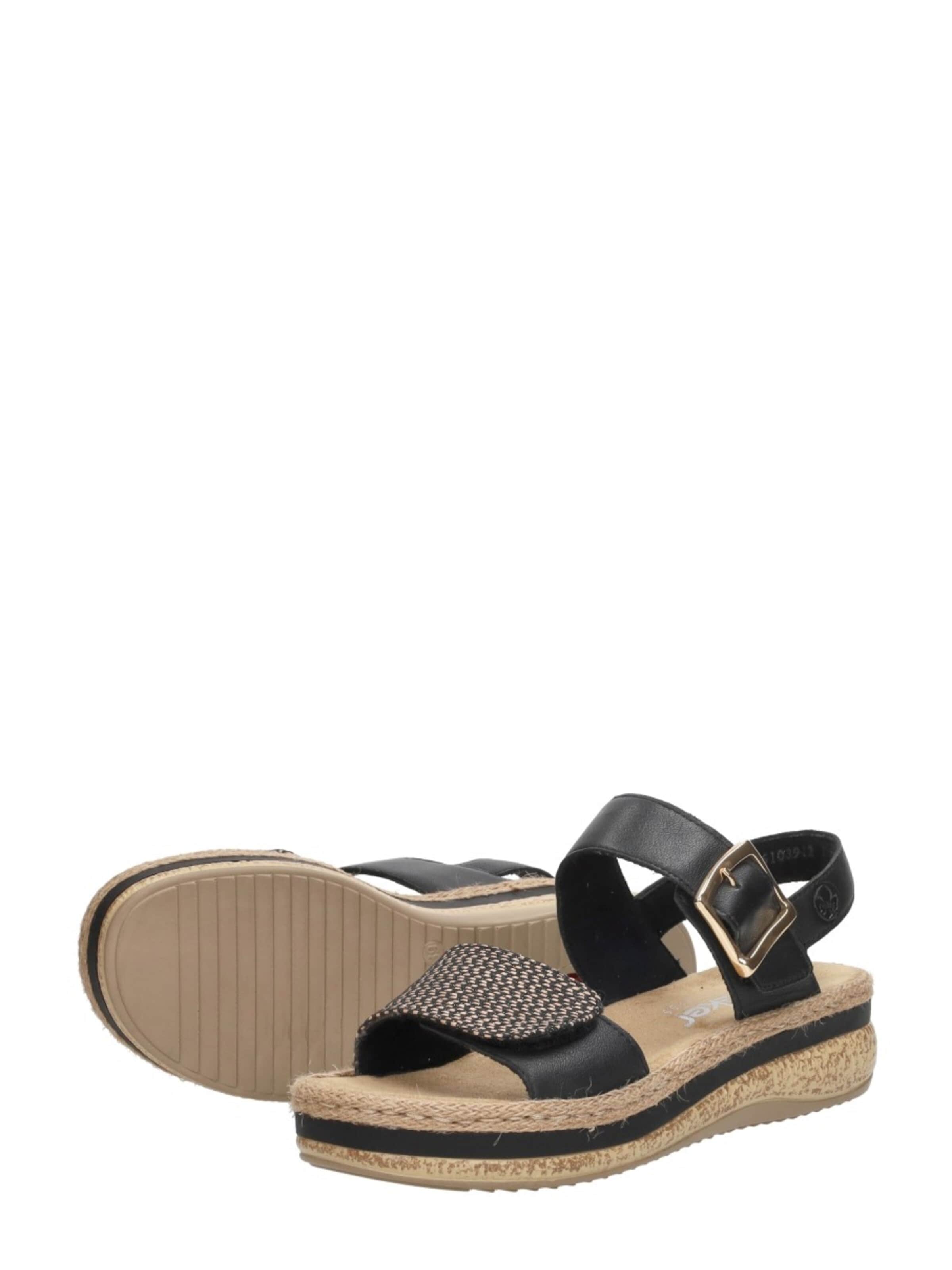 Sandales 'Sandalen Plat' Rieker en noir
