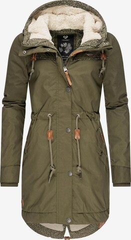 Ragwear Winter Parka 'Canny' in Green: front