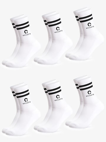 Occulto Athletic Socks 'Ray' in White: front