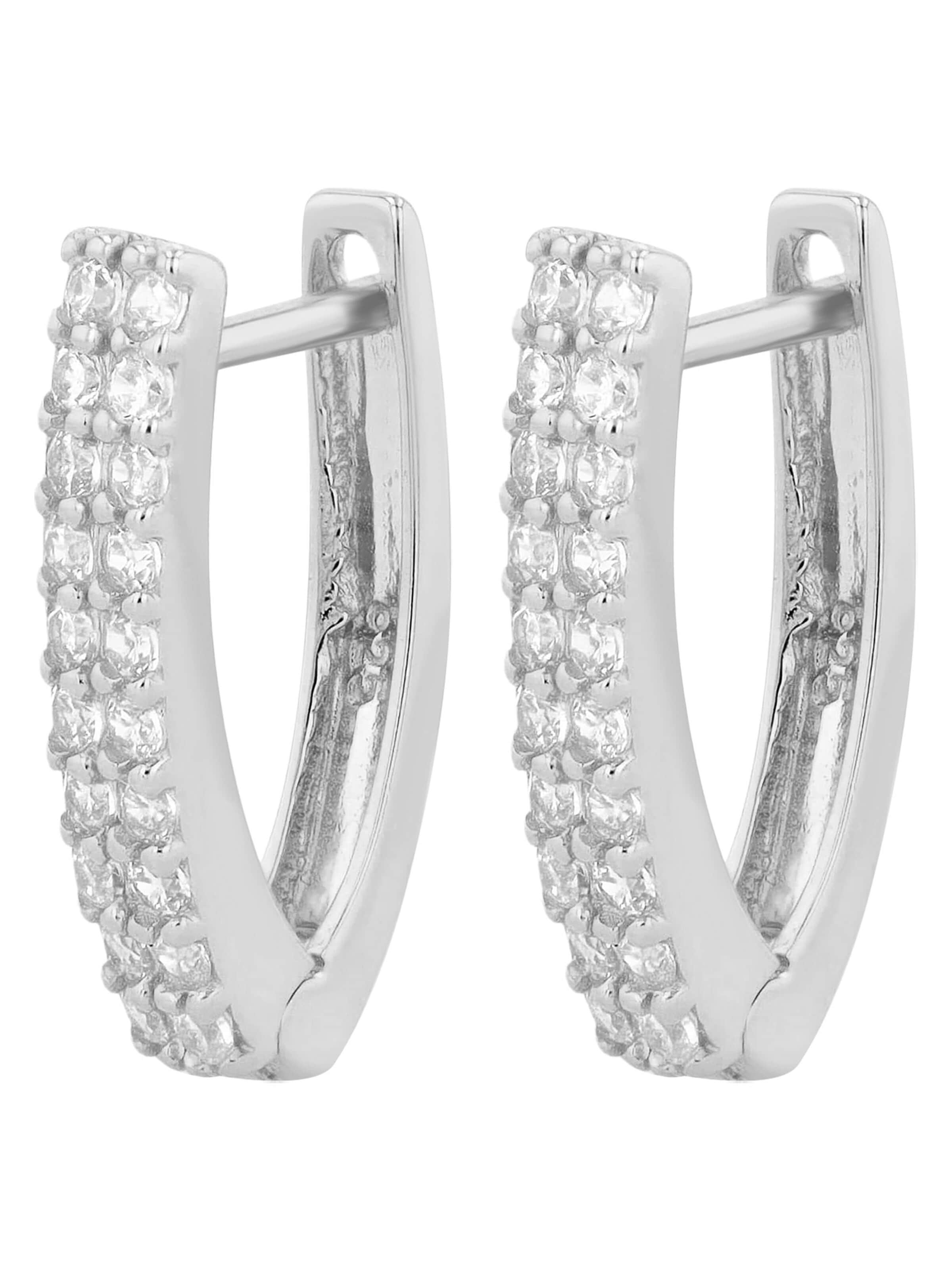 Akzent Earrings '"Aliki" aus 925 Sterlingsilber, rhodiniert, langlebig' in Silver