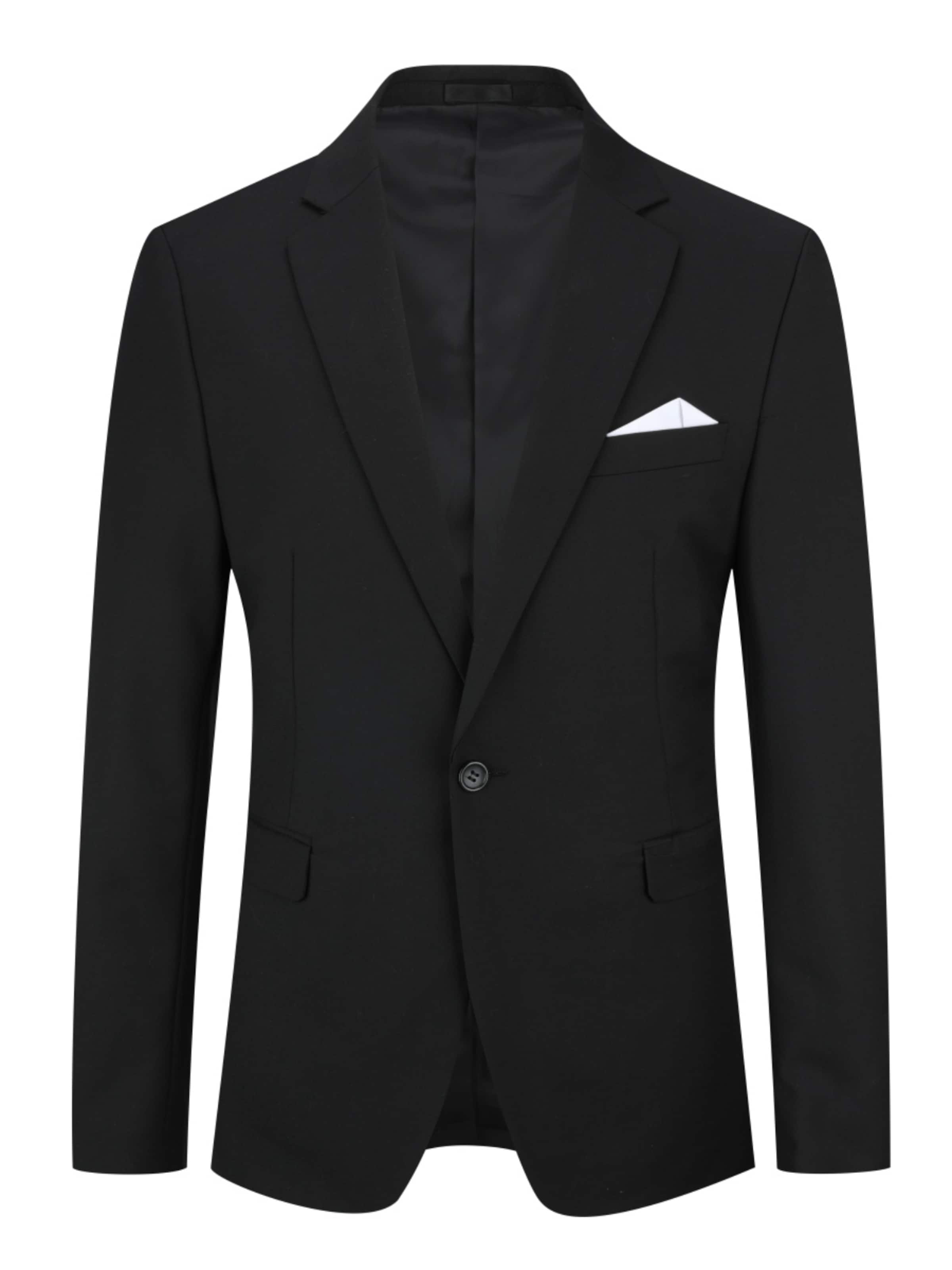 Youthup Slim Fit Business-Sakko in Schwarz: Vorderseite