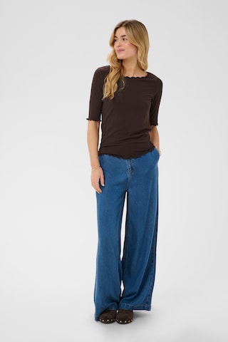 T-shirt 'Ribba' Cream en marron