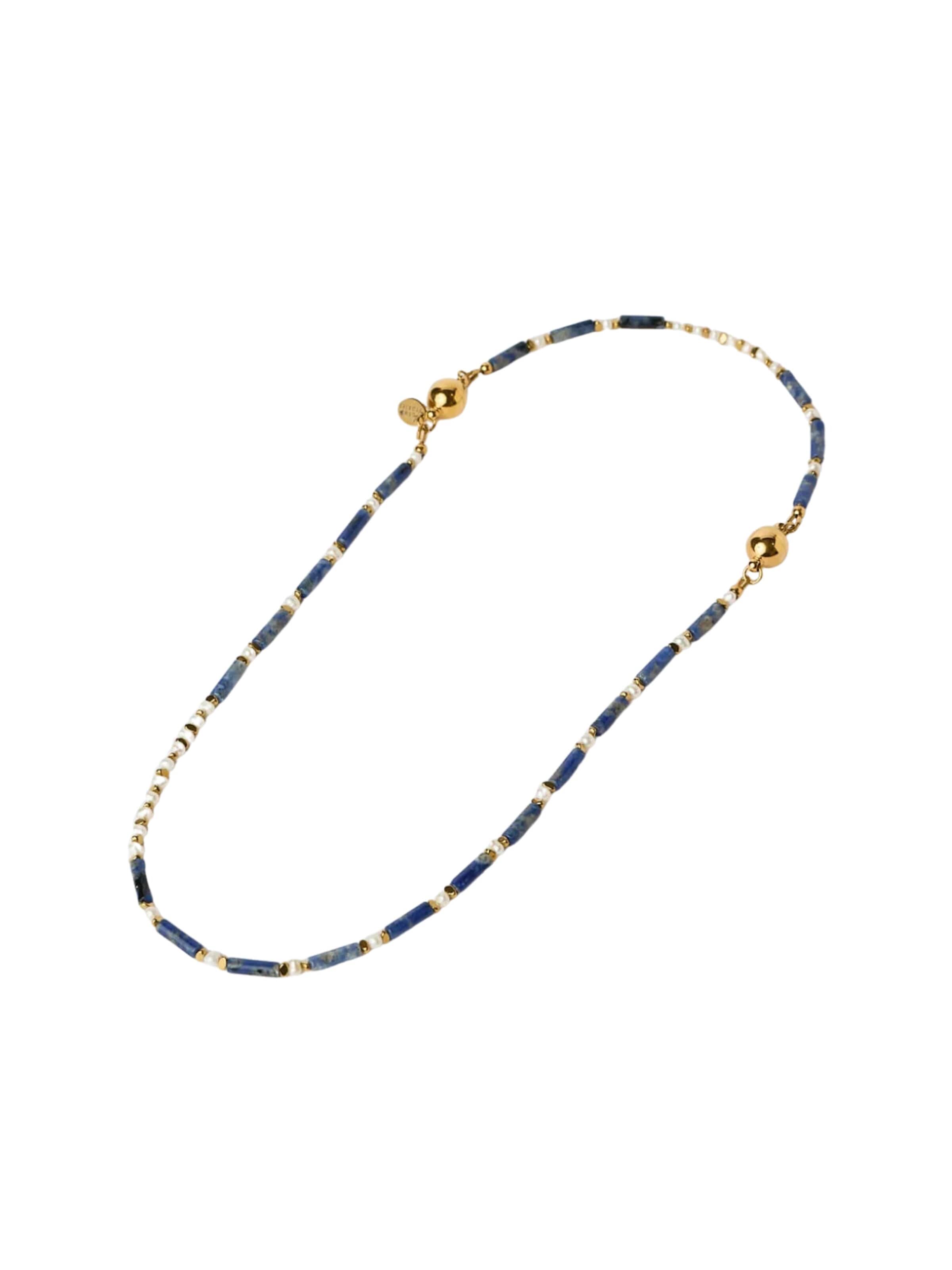 THE GEM STORIES JEWELRY Halsband 'Lapis Lazuli & Hematite Transformable Necklace' i blå