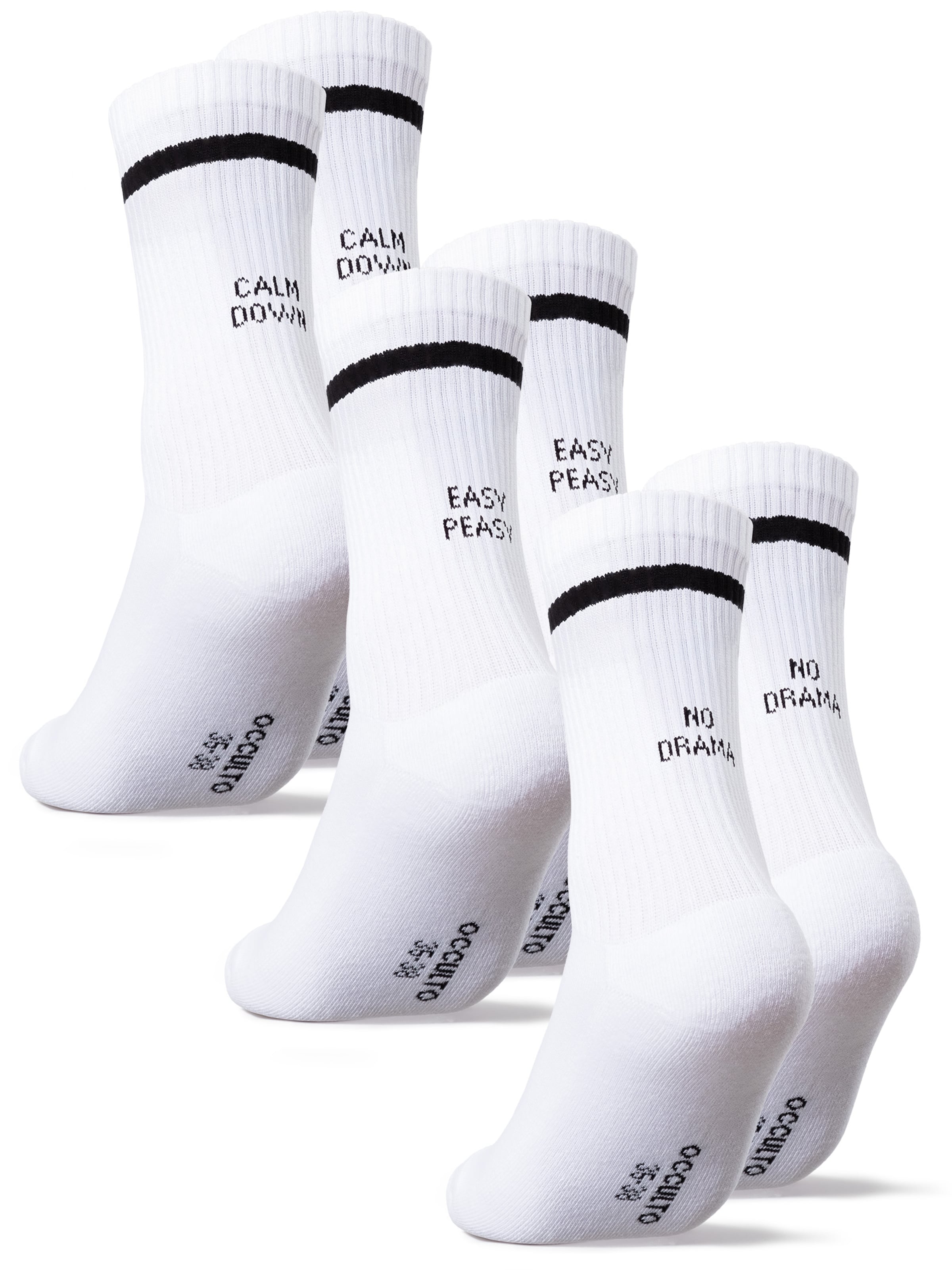 Occulto Athletic Socks 'Leo' in White: front