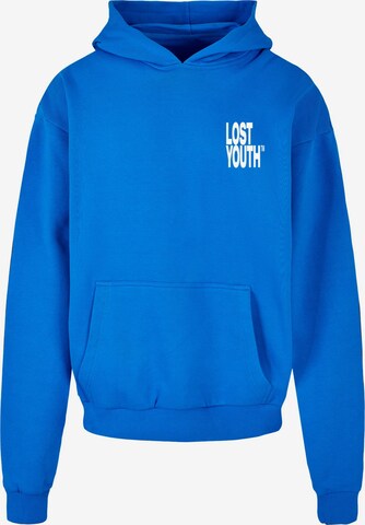 Lost Youth Sweatshirt 'Life Is Short' i blå: forside