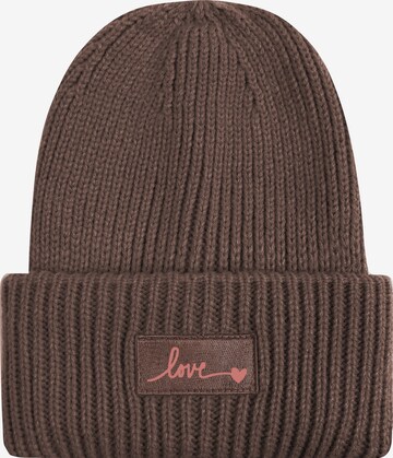 SAMAYA Beanie 'Love' in Braun: predná strana