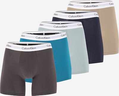 Boxeri Calvin Klein Underwear pe bej / bleumarin / ciocolatiu / verde mentă, Vizualizare produs