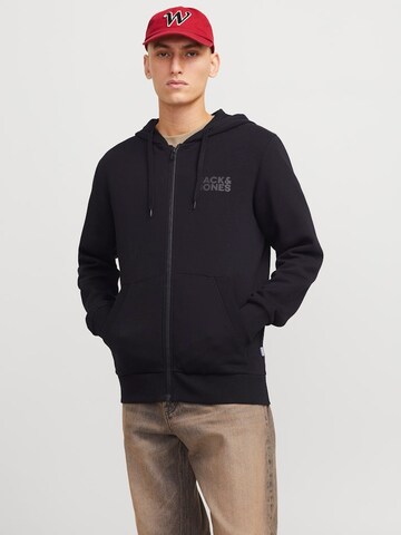 JACK & JONES Sweat jacket in Black: front