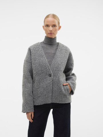 VERO MODA Knit Cardigan in Grey: front