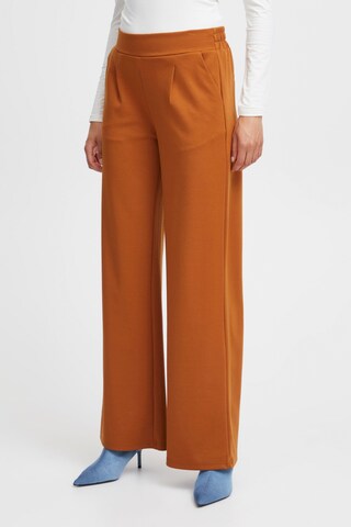 b.young Wide leg Broek 'Rizetta' in Bruin: voorkant